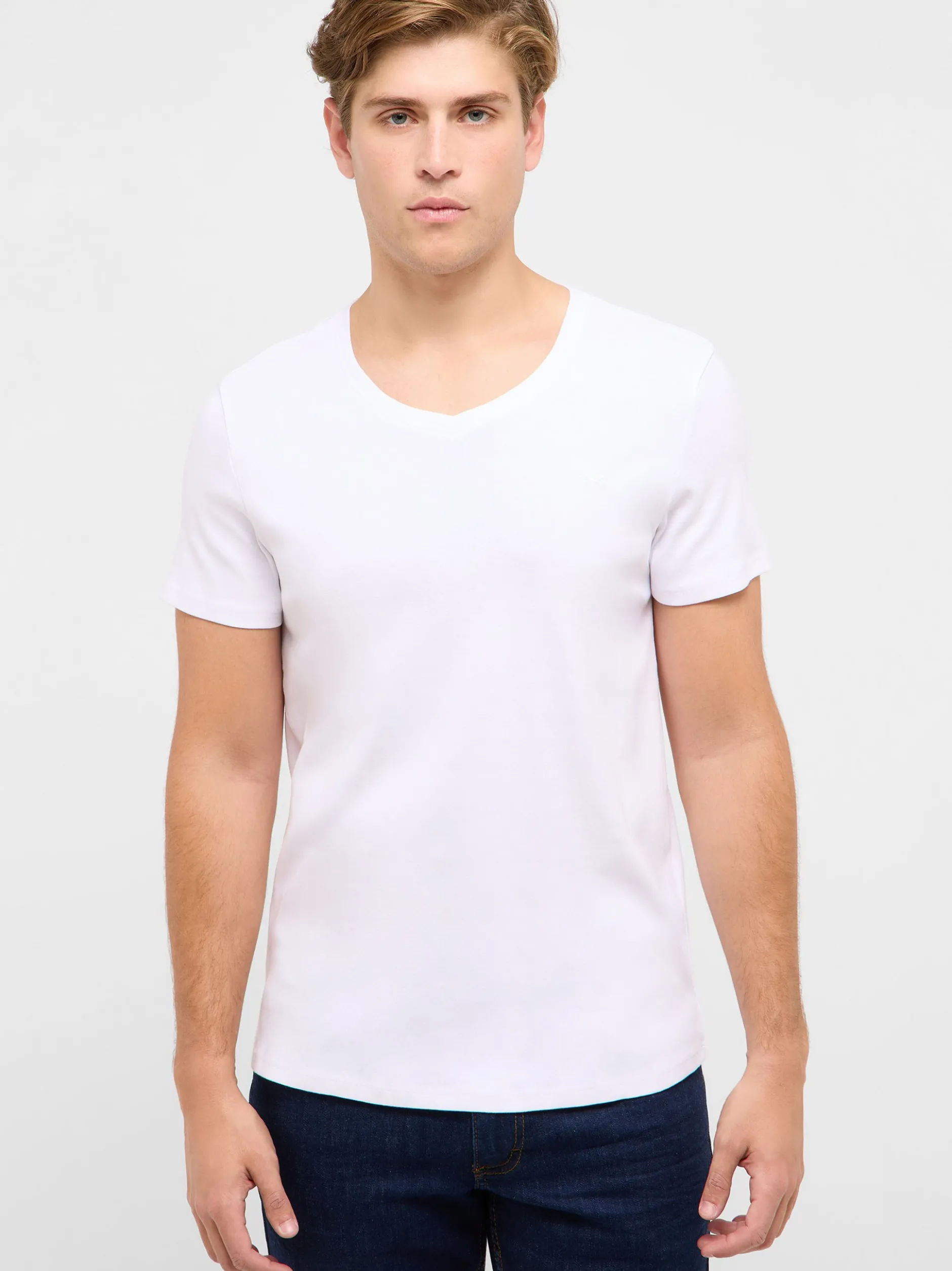 Mustang Herren T-Shirt in weiß - Ärmel: Halbarm