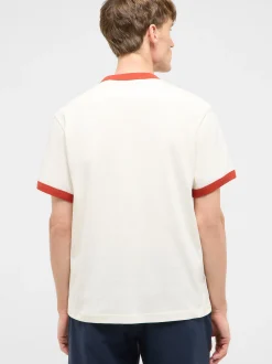 Mustang Herren T-Shirt in weiß rot - Ärmel: Halbarm