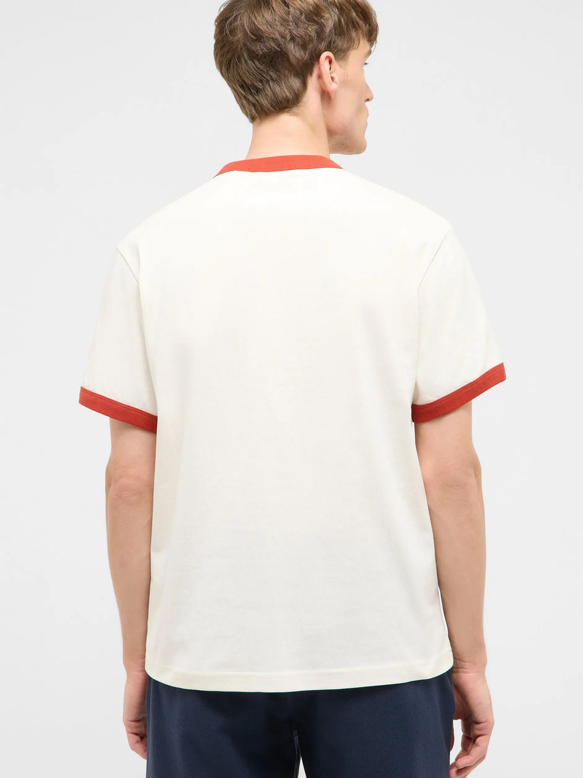 Mustang Herren T-Shirt in weiß rot - Ärmel: Halbarm