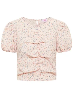 MyMo Damen Bluse in rosa - Ausschnitt: Rundhals