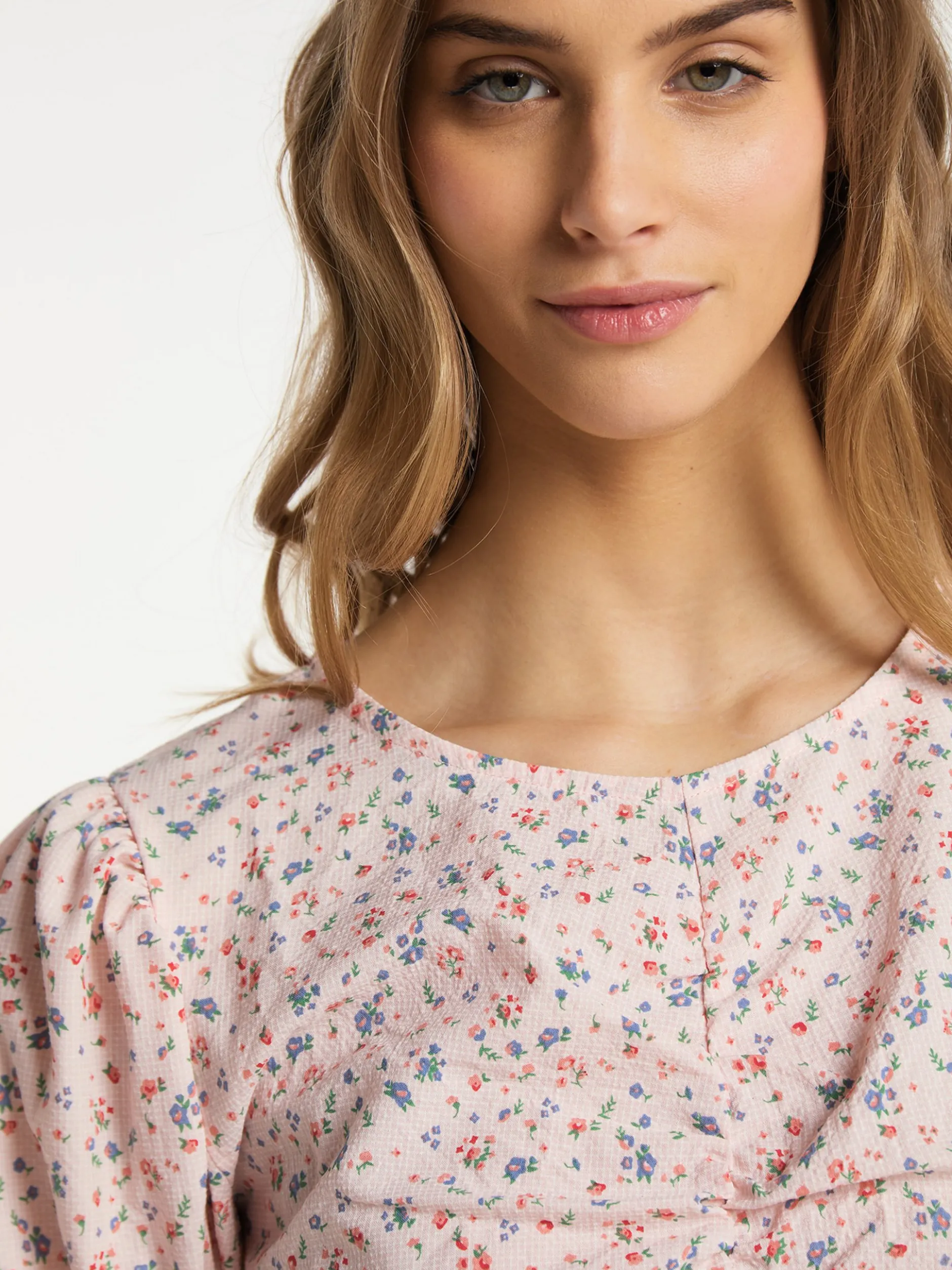 MyMo Damen Bluse in rosa - Ausschnitt: Rundhals