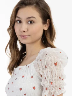 MyMo Damen Blusenshirt in weiß - Ausschnitt: Button-Down