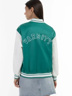 MyMo Damen Collegejacke in grün