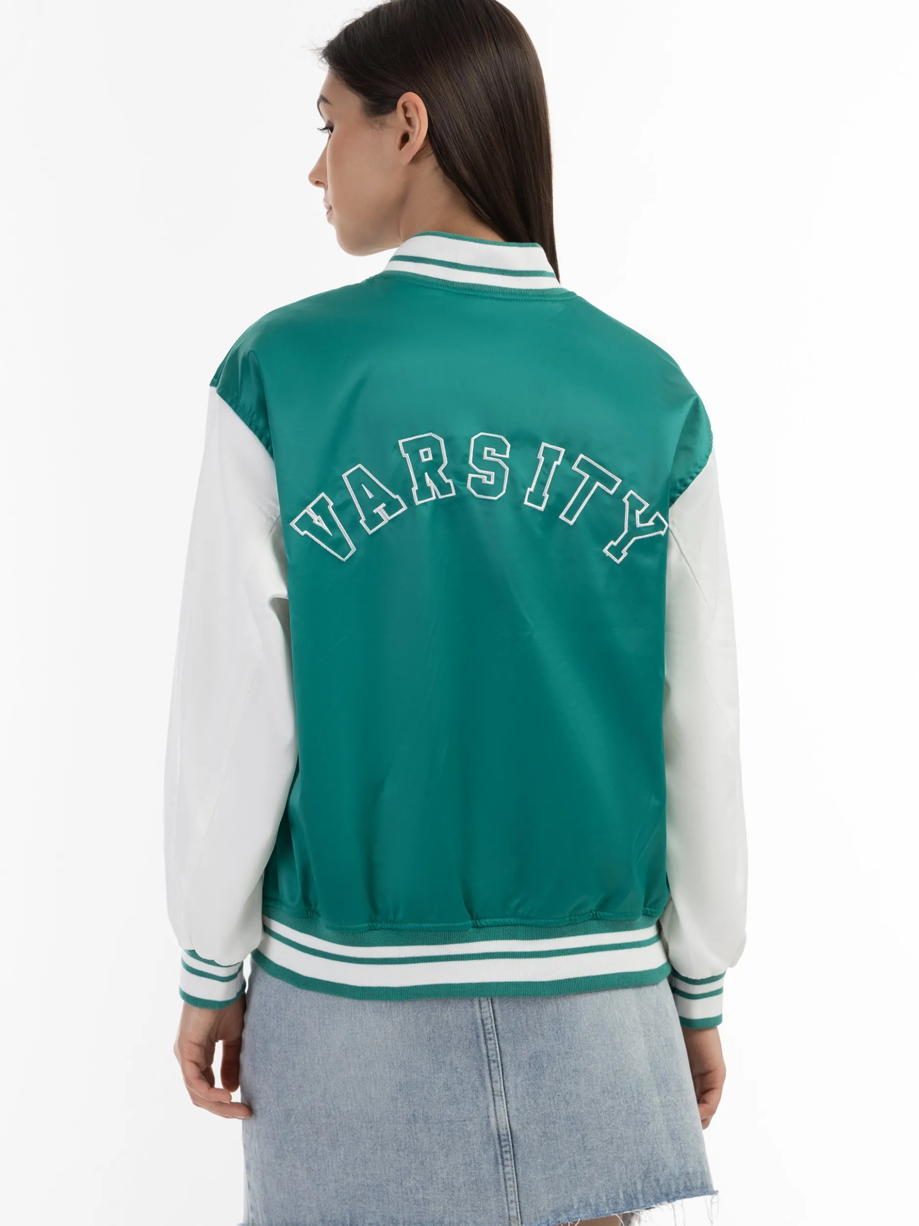 MyMo Damen Collegejacke in grün