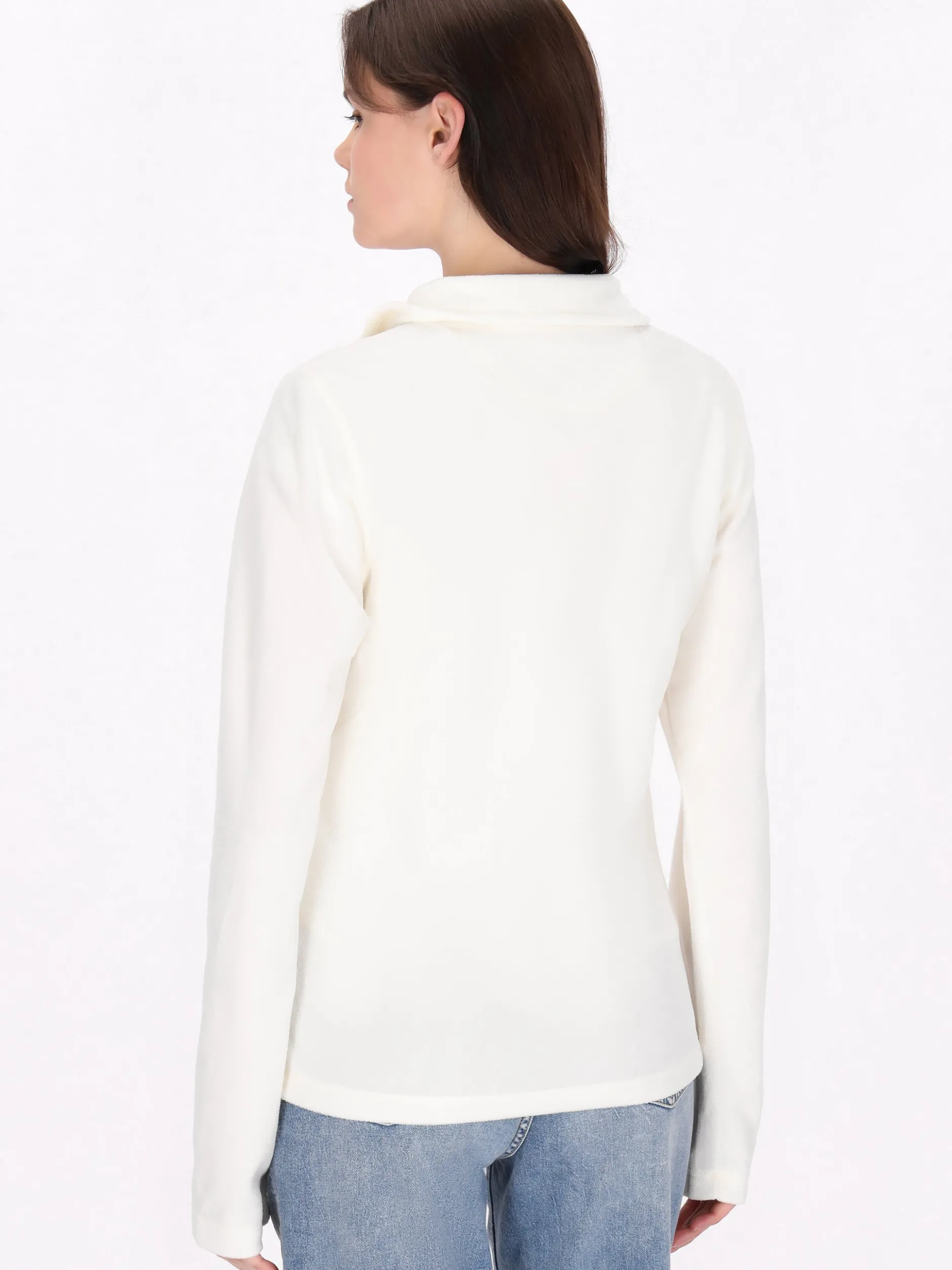 MyMo Damen Fleecepullover in ecru