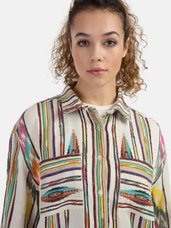 MyMo Damen Hemdblusenkleid in mehrfarbig
