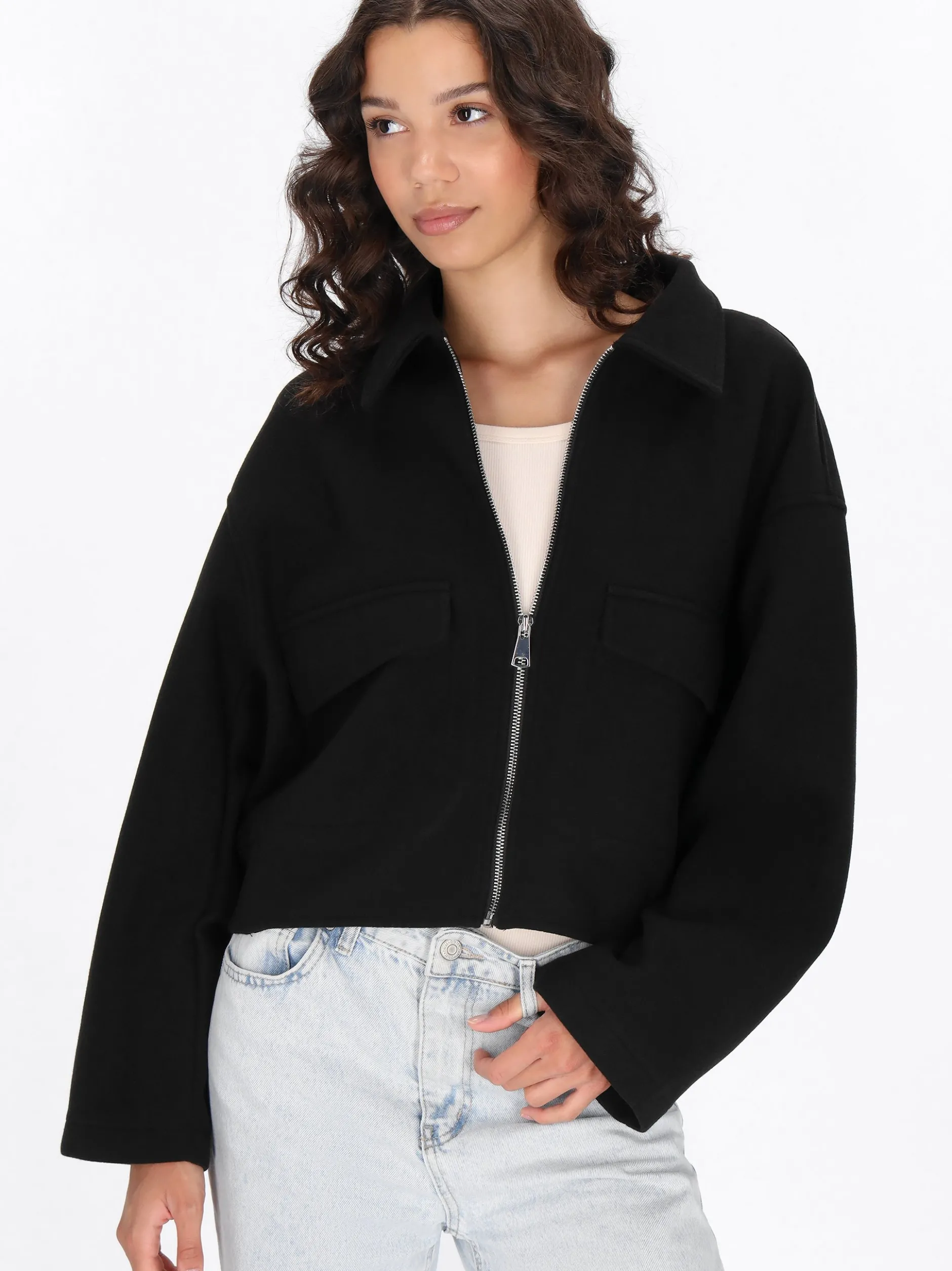 MyMo Damen Jacke in schwarz