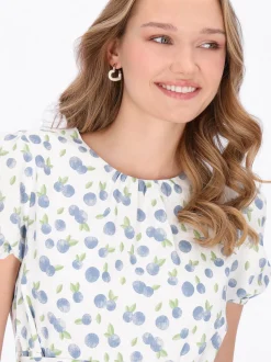MyMo Damen Kleid in blau - Ausschnitt: Rundhals