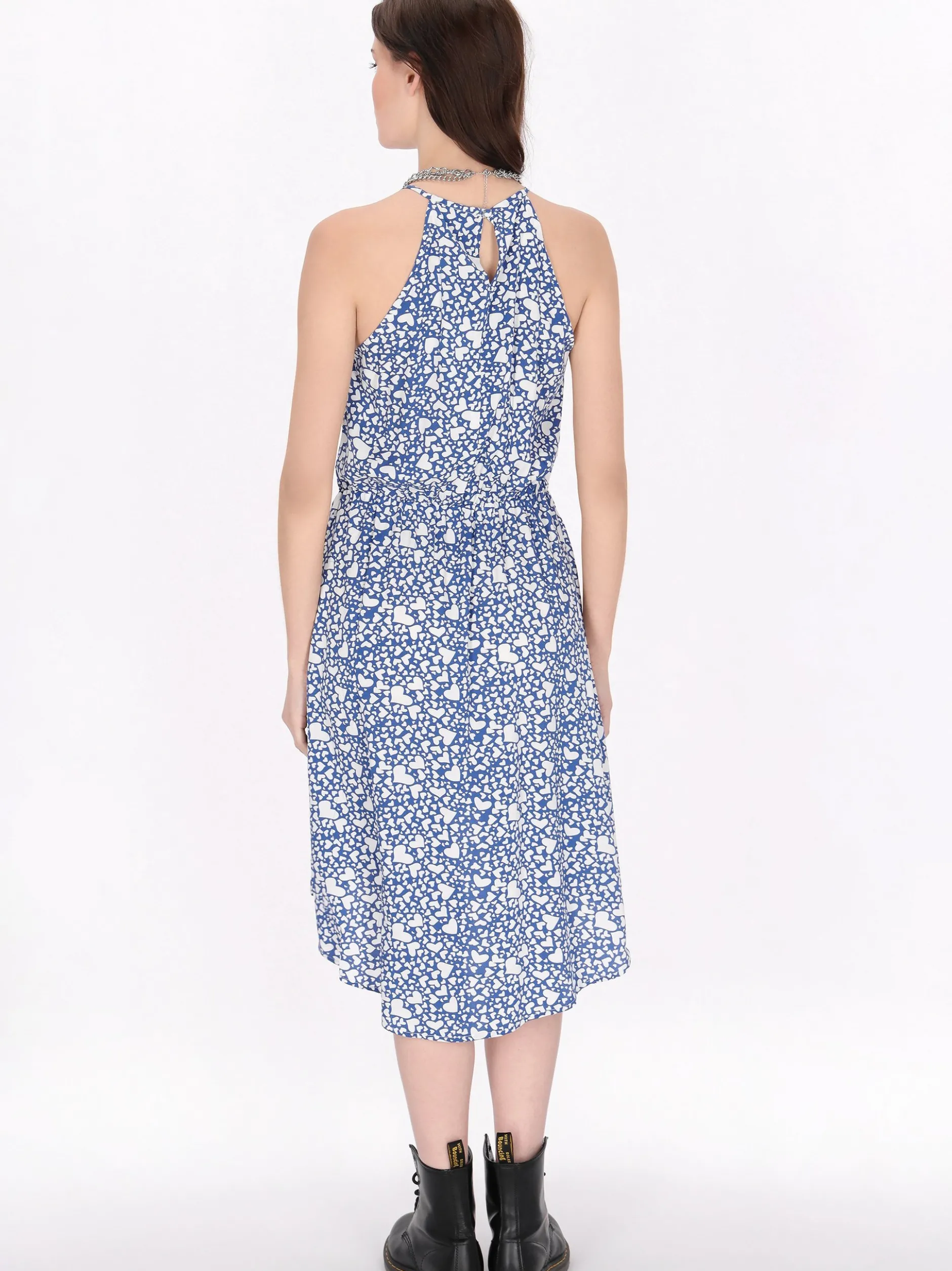MyMo Damen Kleid in blau - Länge: mittel