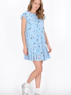 MyMo Damen Kleid in hellblau - Ausschnitt: Rundhals