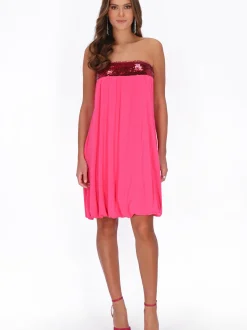 MyMo Damen Kleid in pink - Länge: mittel