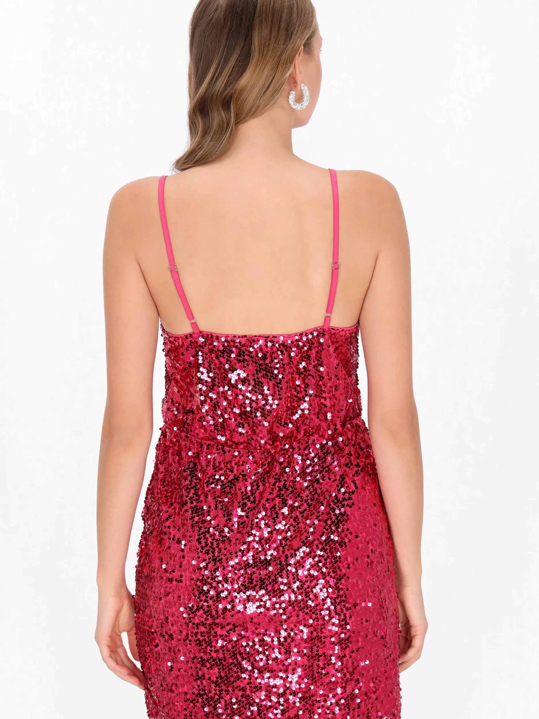 MyMo Damen Kleid in pink - Länge: mittel