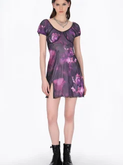 MyMo Damen Kleid in purple - Ausschnitt: Rundhals