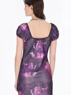 MyMo Damen Kleid in purple - Ausschnitt: Rundhals