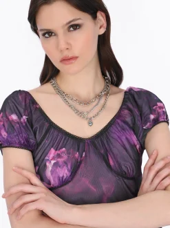 MyMo Damen Kleid in purple - Ausschnitt: Rundhals