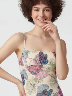 MyMo Damen Kleid in rosa - Länge: mittel
