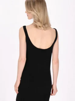 MyMo Damen Kleid in schwarz - Länge: mittel