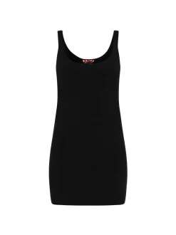 MyMo Damen Kleid in schwarz - Länge: mittel