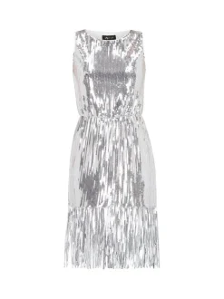MyMo Damen Kleid in silber - Ausschnitt: Rundhals