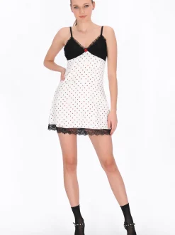 MyMo Damen Kleid in weiß - Länge: mittel