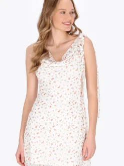 MyMo Damen Kleid in weiß - Länge: mittel
