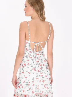 MyMo Damen Kleid in weiß - Länge: mittel