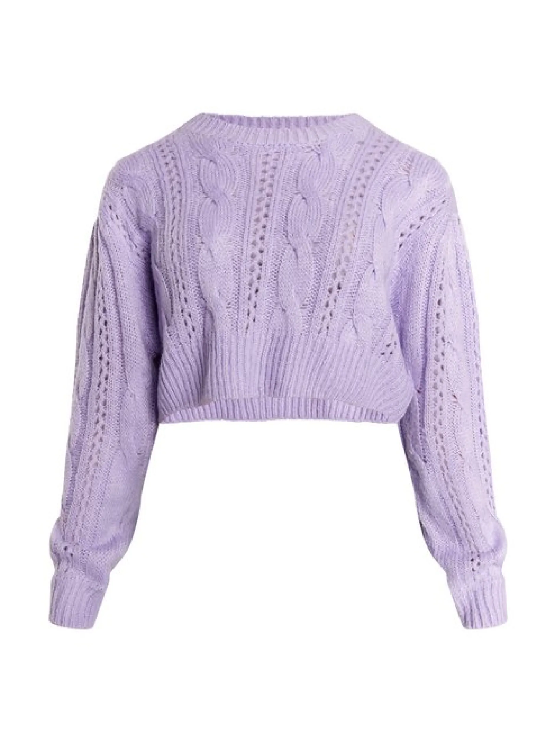MyMo Damen Kurzer Strickpullover in lila