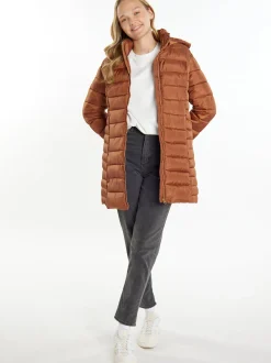 MyMo Damen leichte Steppjacke in braun