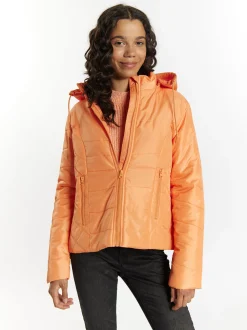 MyMo Damen Leicht wattierte Jacke in orange