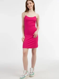 MyMo Damen Minikleid aus Rippstrick in pink