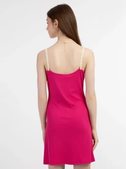MyMo Damen Minikleid aus Rippstrick in pink