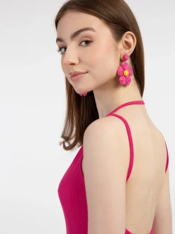 MyMo Damen Minikleid aus Rippstrick in pink