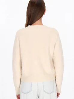 MyMo Damen Pullover in beige - Ausschnitt: Rundhals