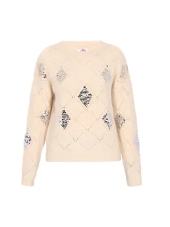 MyMo Damen Pullover in beige - Ausschnitt: Rundhals