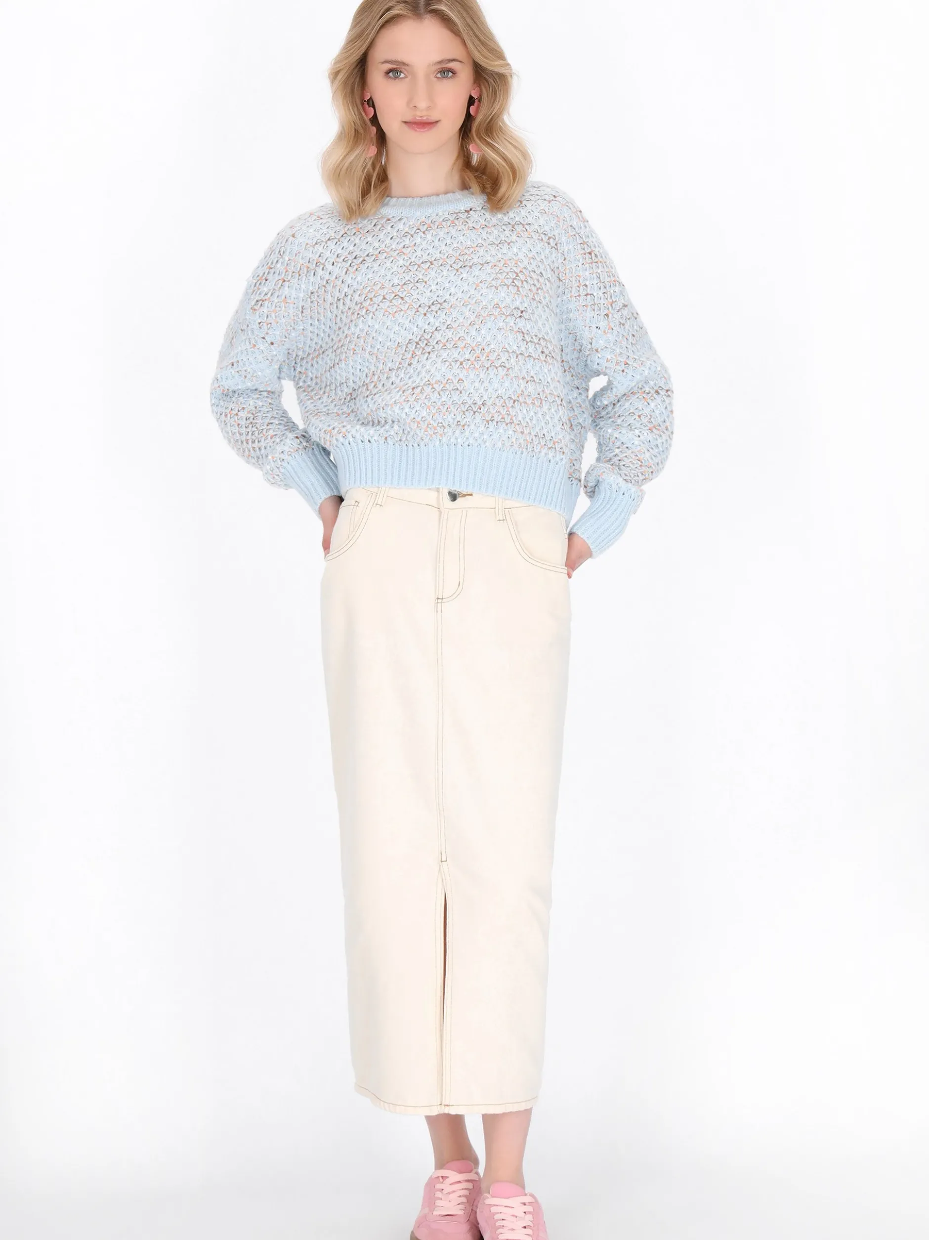MyMo Damen Pullover in blau - Ausschnitt: Rundhals
