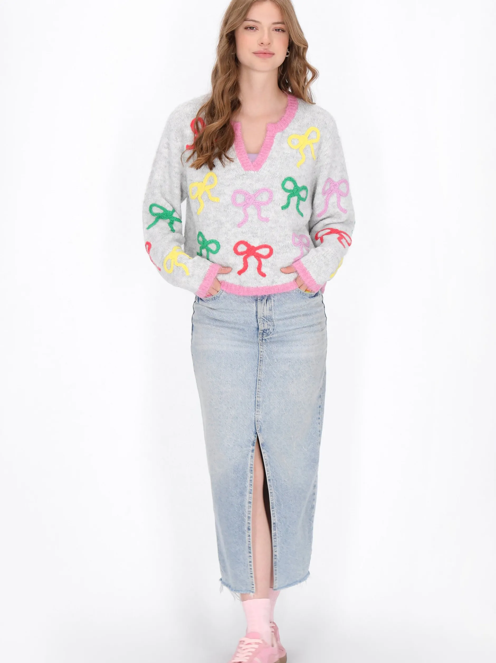 MyMo Damen Pullover in grau