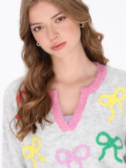 MyMo Damen Pullover in grau
