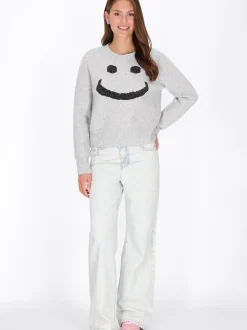 MyMo Damen Pullover in grau - Ausschnitt: Rundhals
