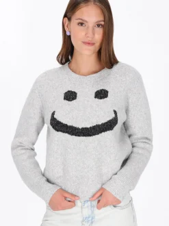 MyMo Damen Pullover in grau - Ausschnitt: Rundhals