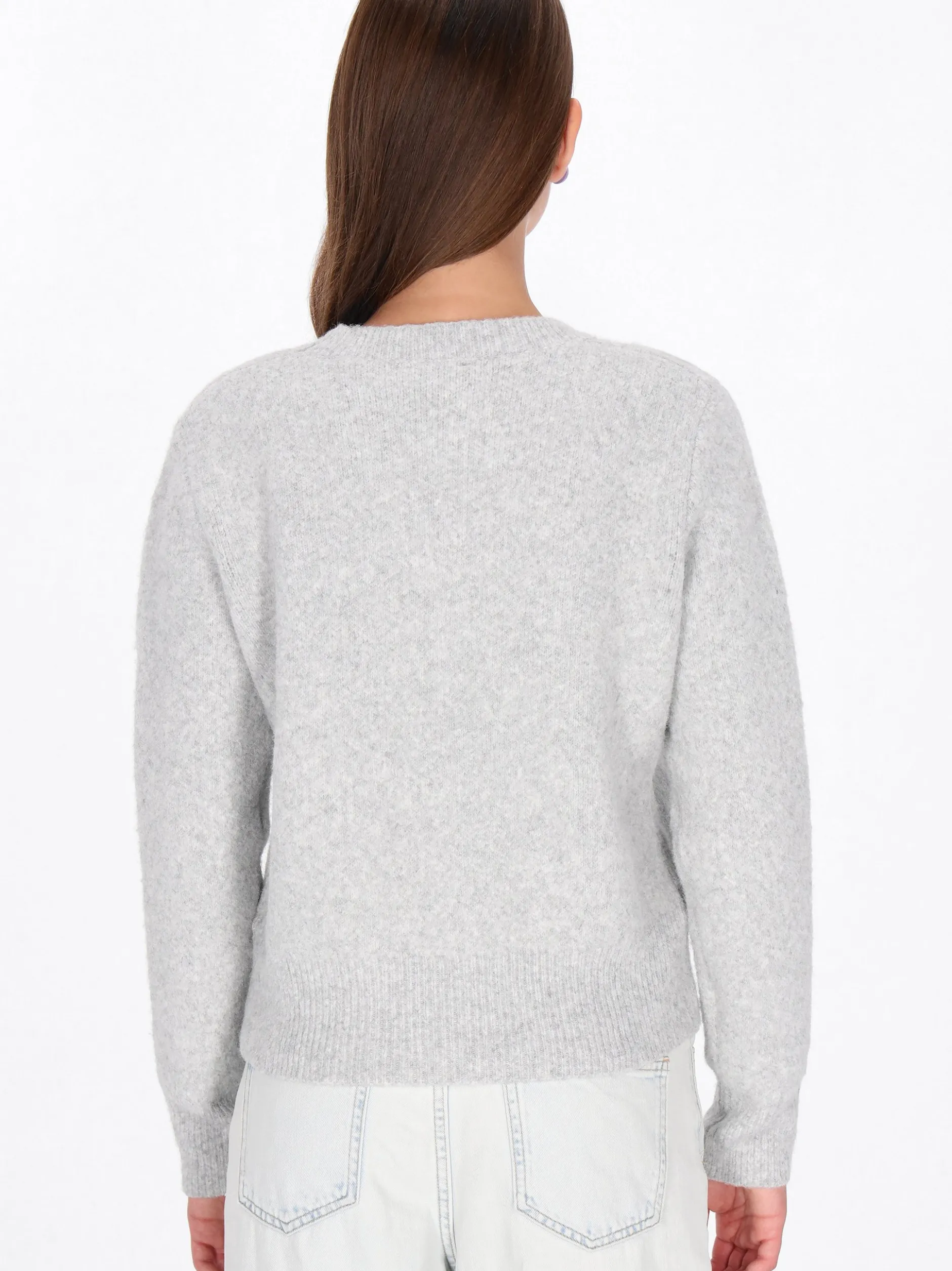 MyMo Damen Pullover in grau - Ausschnitt: Rundhals