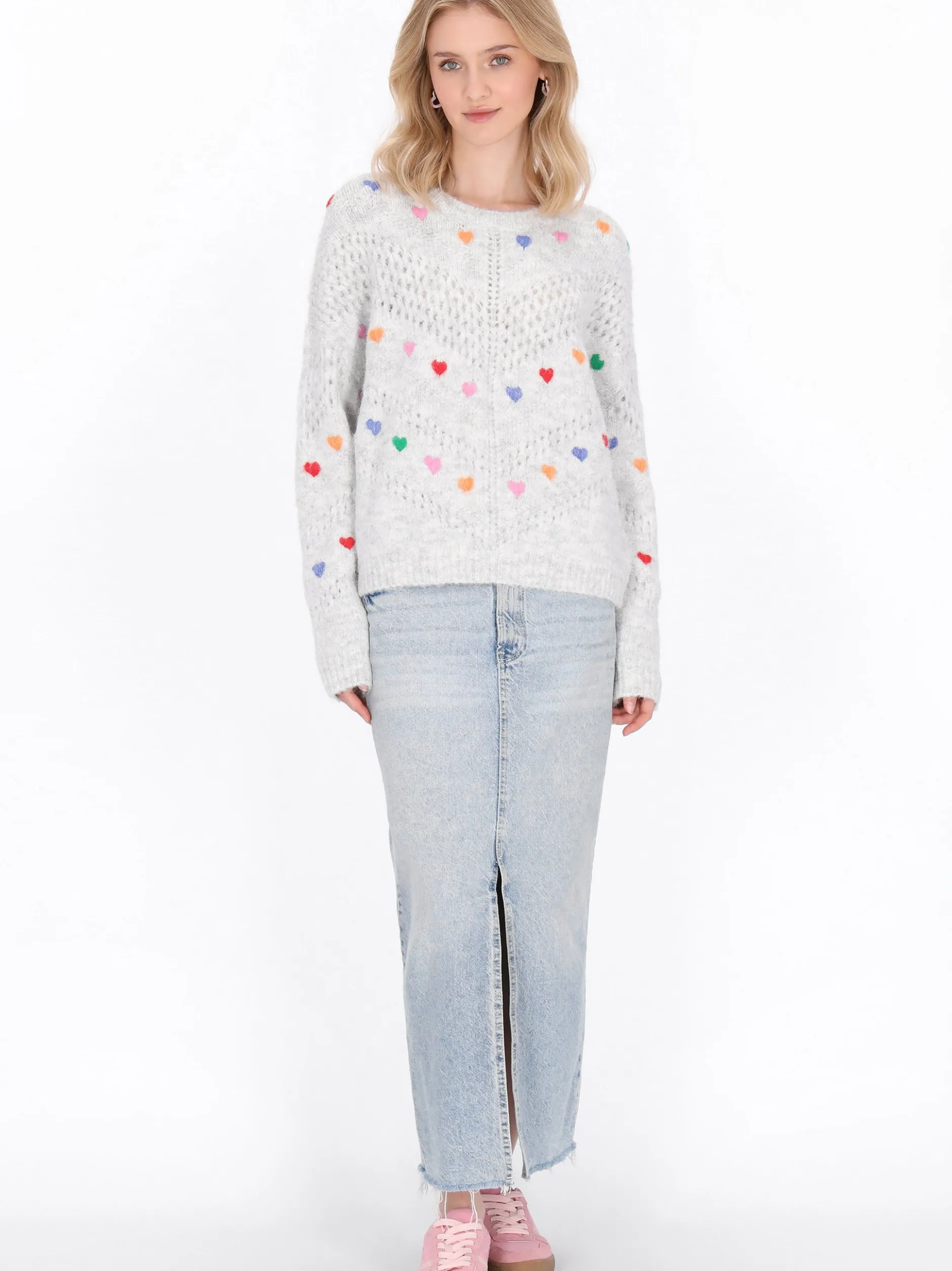 MyMo Damen Pullover in grau - Ausschnitt: Rundhals