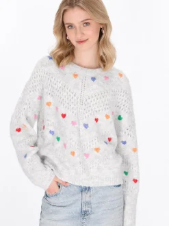 MyMo Damen Pullover in grau - Ausschnitt: Rundhals