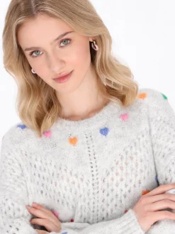 MyMo Damen Pullover in grau - Ausschnitt: Rundhals