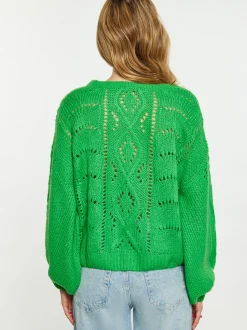 MyMo Damen Pullover in grün - Ausschnitt: Rundhals
