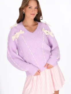 MyMo Damen Pullover in lila