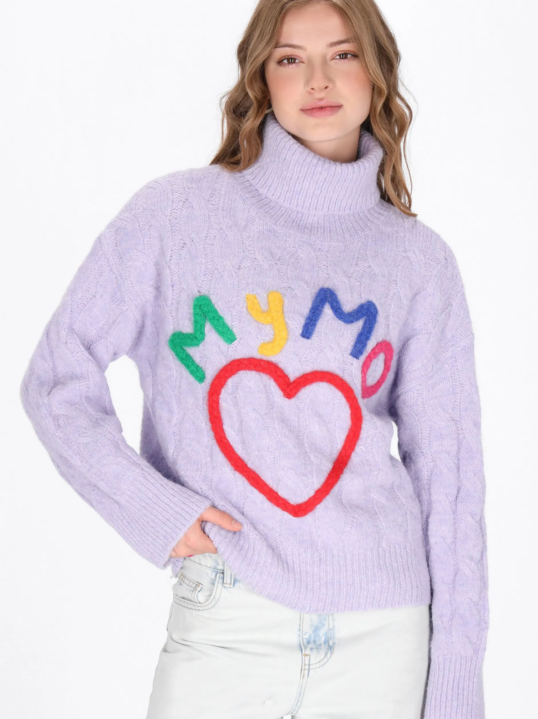 MyMo Damen Pullover in lila