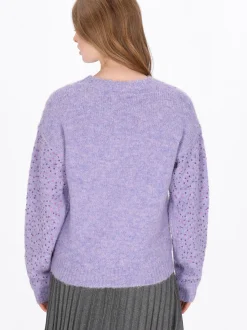 MyMo Damen Pullover in lila - Ausschnitt: Rundhals