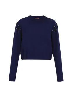 MyMo Damen Pullover in marine - Ausschnitt: Rundhals