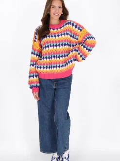 MyMo Damen Pullover in mehrfarbig - Ausschnitt: Rundhals