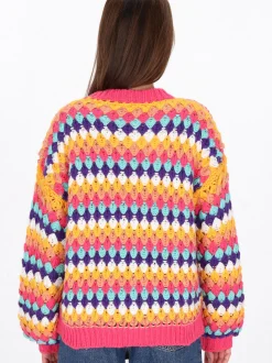 MyMo Damen Pullover in mehrfarbig - Ausschnitt: Rundhals